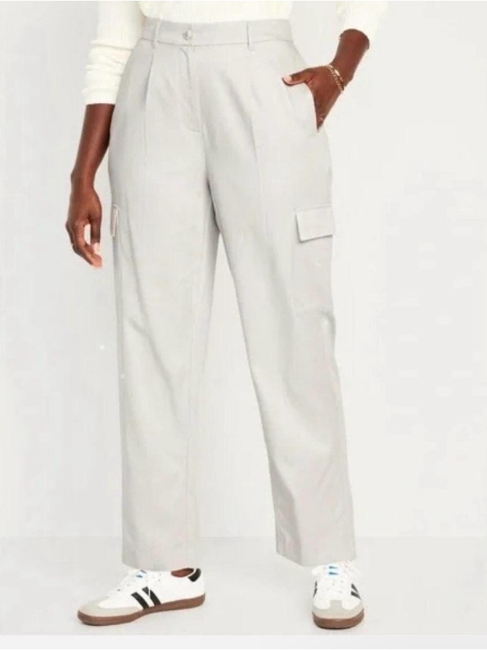 NEW Old Navy Extra High-Rise Taylor Straight Trouser Cargo Pants Womens Medium - Picture 1 of 15